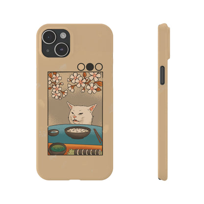 Whimsical Cat and Sushi iPhone Case – Meme-Inspired