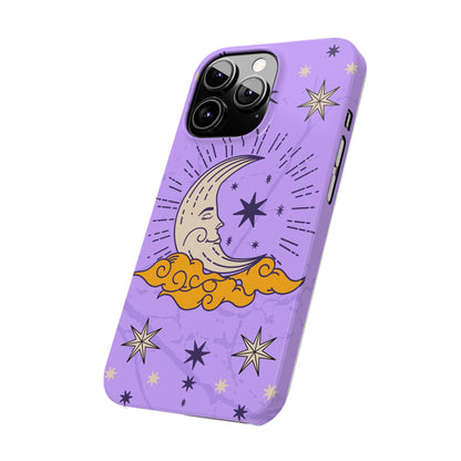 Purple Moon & Modern Witch iPhone 16, 15, 14, 13 Case - Celestial Design - Fits iPhone 15 Pro and Max - Ideal Gift for Modern Witches