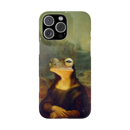 Froggy iPhone Case, Mona Lisa Parody, Wireless Charging - iPhone 16, 15, 14, 13 Pro/Max