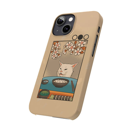 Whimsical Cat and Sushi iPhone Case – Meme-Inspired