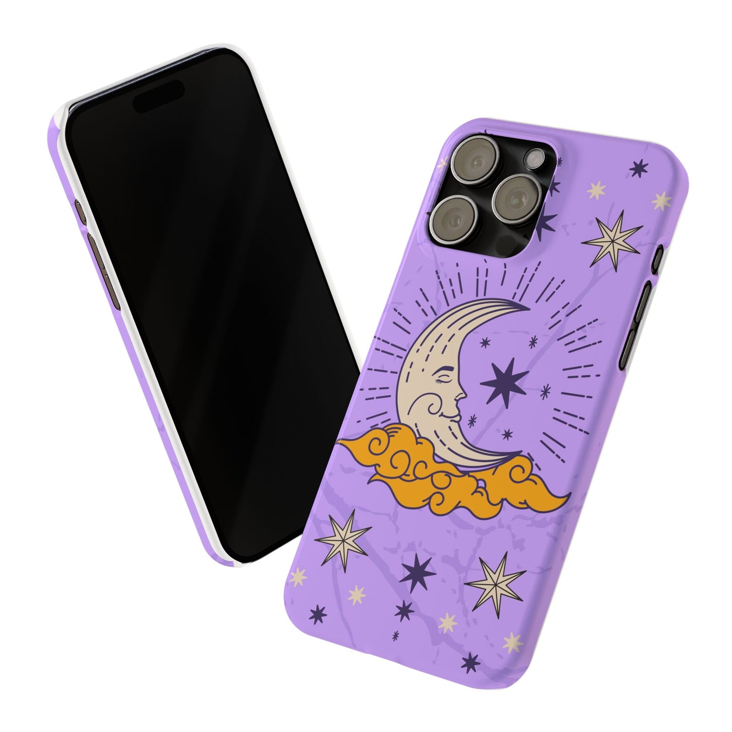 Purple Moon & Modern Witch iPhone 16, 15, 14, 13 Case - Celestial Design - Fits iPhone 15 Pro and Max - Ideal Gift for Modern Witches