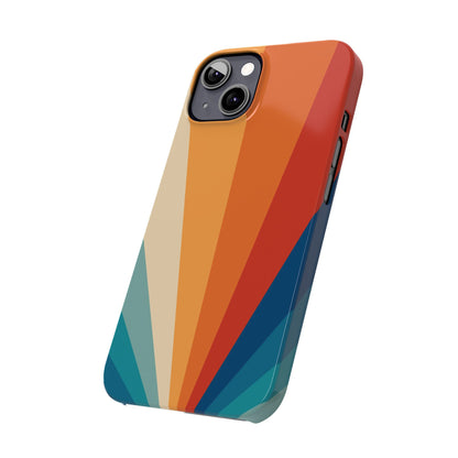 Retro iPhone case with abstract stripe flare - Timeless design for summer - For iPhone 13, iPhone 14 and iPhone 15 pro and max