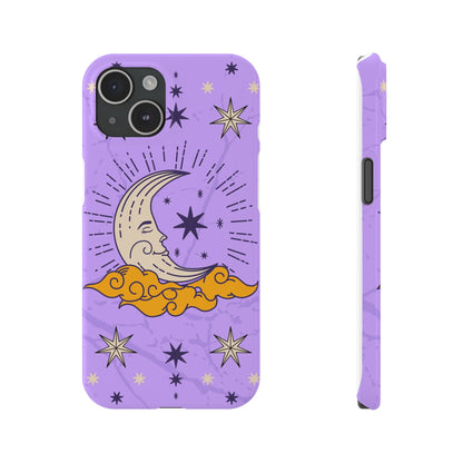 Purple Moon & Modern Witch iPhone 16, 15, 14, 13 Case - Celestial Design - Fits iPhone 15 Pro and Max - Ideal Gift for Modern Witches