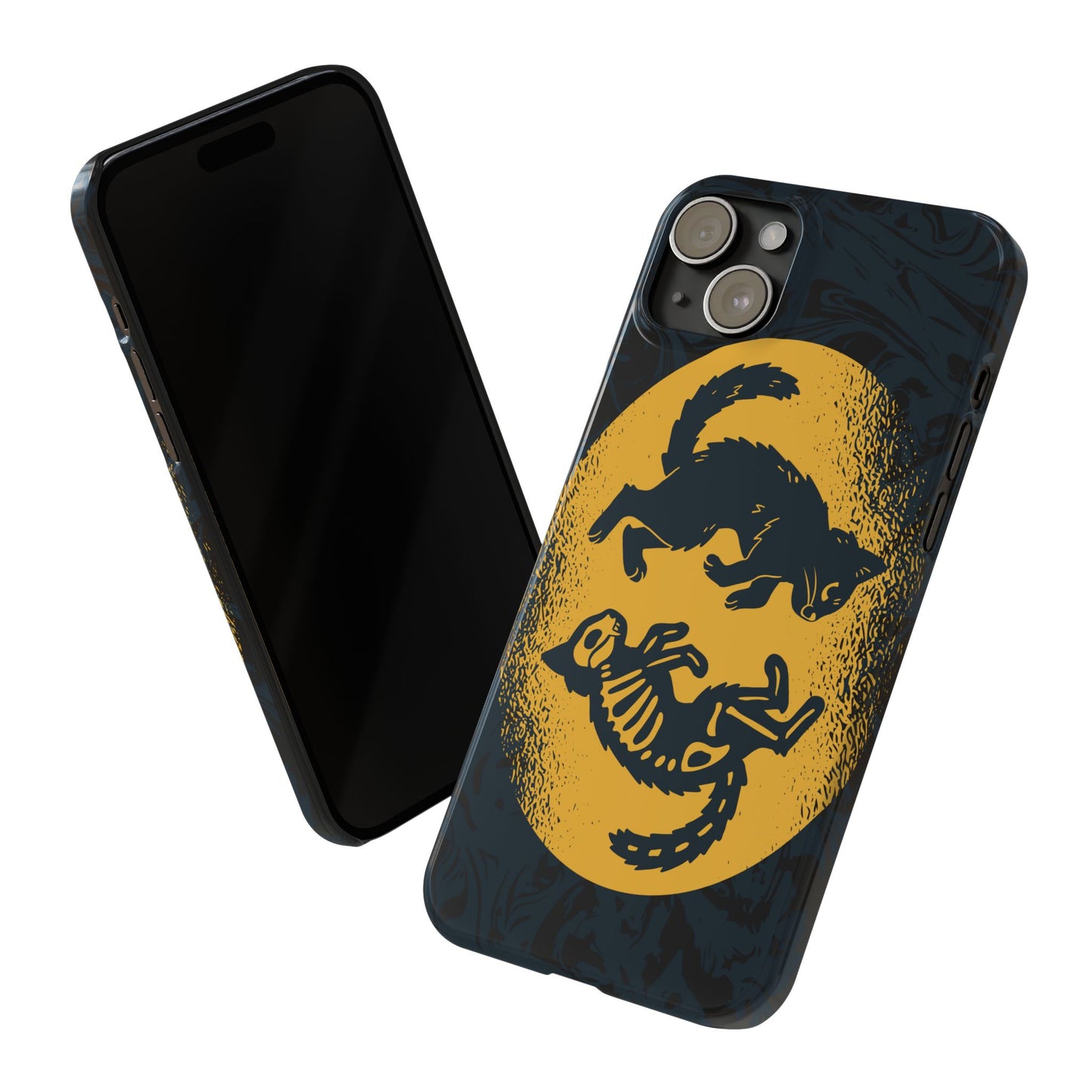 iPhone 16 case Halloween Edition Kitten: Duel between Life and Death in Two Phases Skull. Pro, max and mini