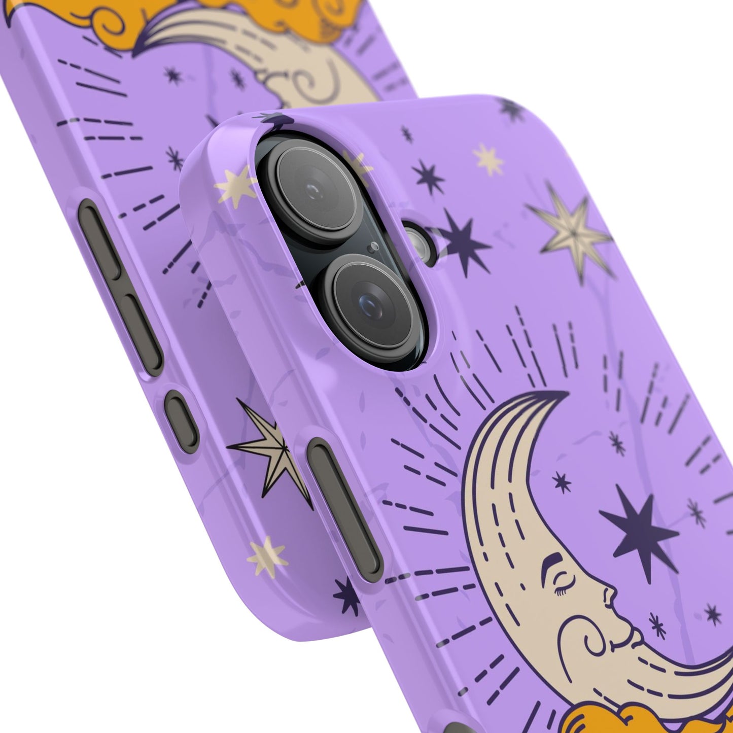 Purple Moon & Modern Witch iPhone 16, 15, 14, 13 Case - Celestial Design - Fits iPhone 15 Pro and Max - Ideal Gift for Modern Witches