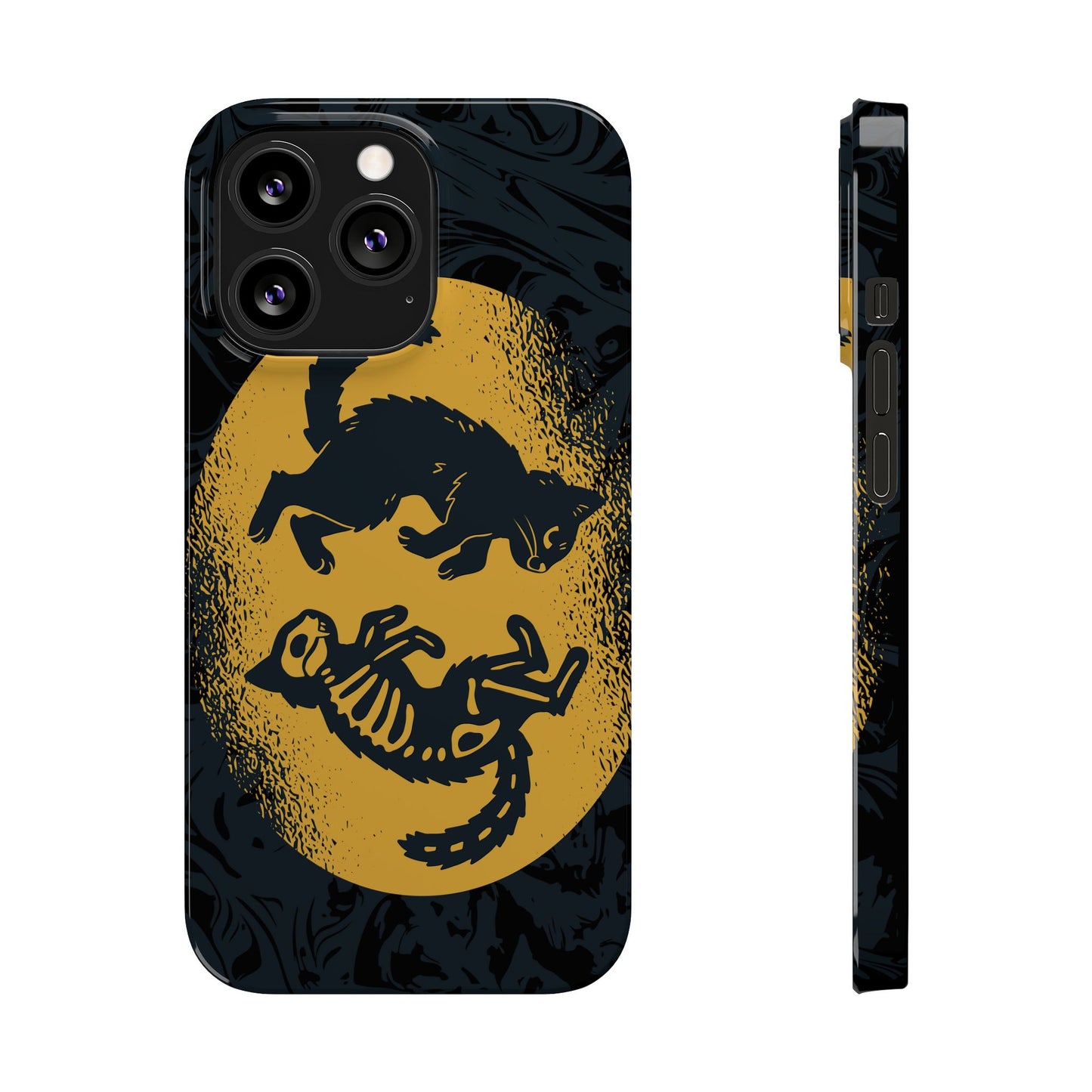 iPhone 16 case Halloween Edition Kitten: Duel between Life and Death in Two Phases Skull. Pro, max and mini