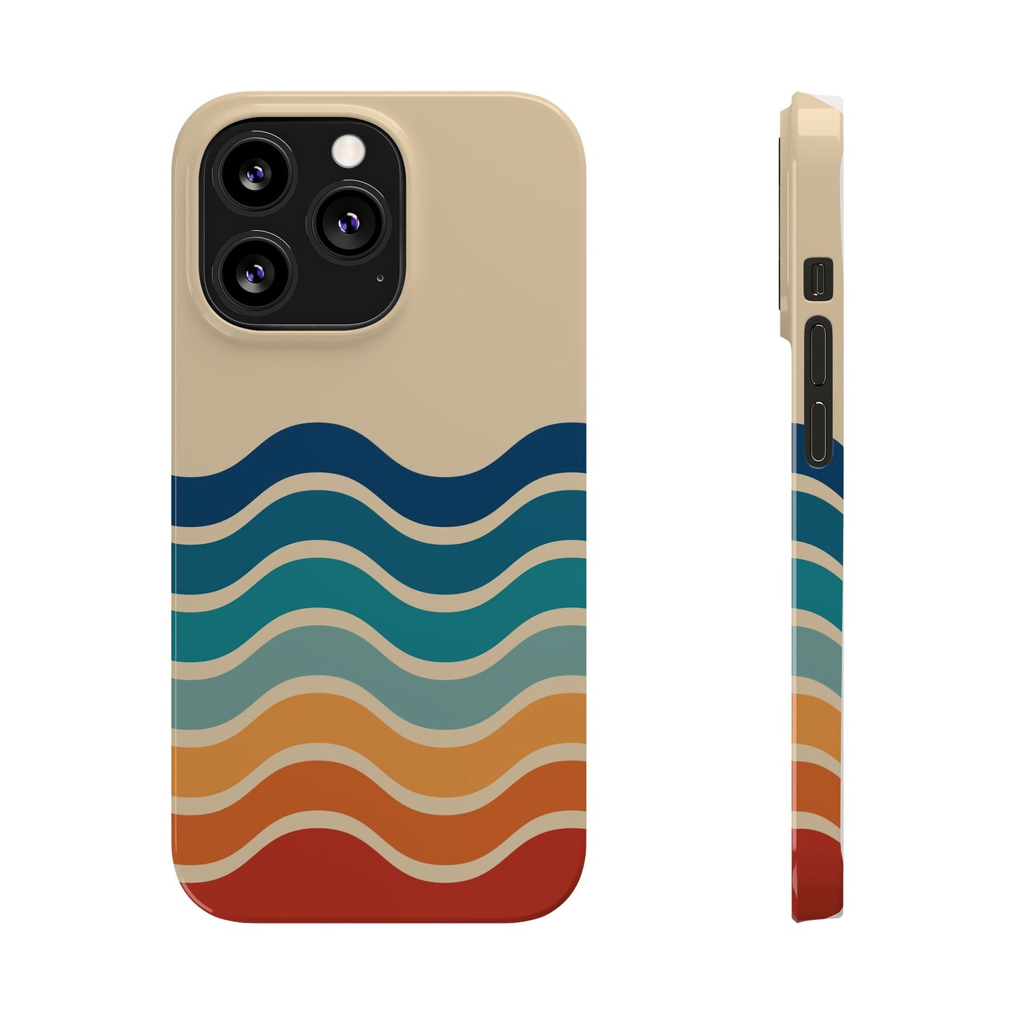 Retro Abstract Striped iPhone Case - Timeless Design for Summer - For iPhone 13, iPhone 14 and iPhone 15 Pro and Max.