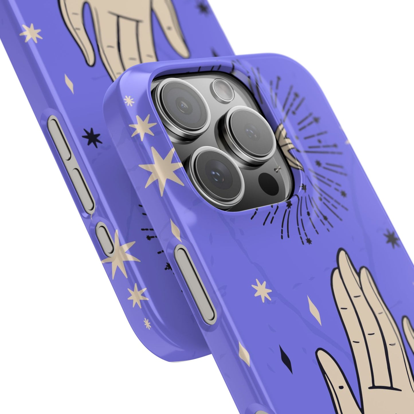 Purple Mystic Hand iPhone 15, 14, 13 Case - Celestial Design - Fits iPhone 15 Pro and Max - Ideal Gift for Astrology Enthusiasts