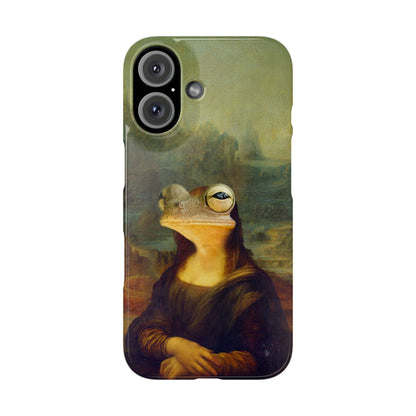 Froggy iPhone Case, Mona Lisa Parody, Wireless Charging - iPhone 16, 15, 14, 13 Pro/Max