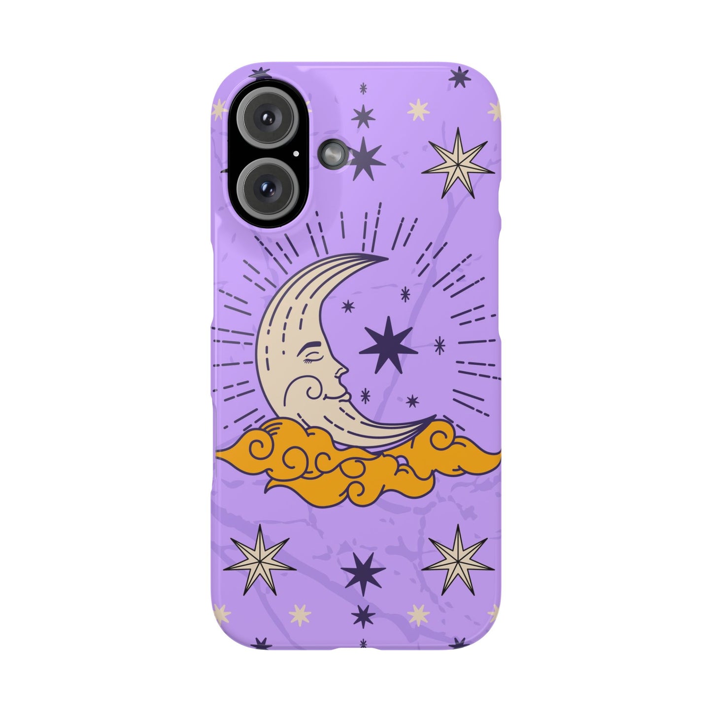 Purple Moon & Modern Witch iPhone 16, 15, 14, 13 Case - Celestial Design - Fits iPhone 15 Pro and Max - Ideal Gift for Modern Witches