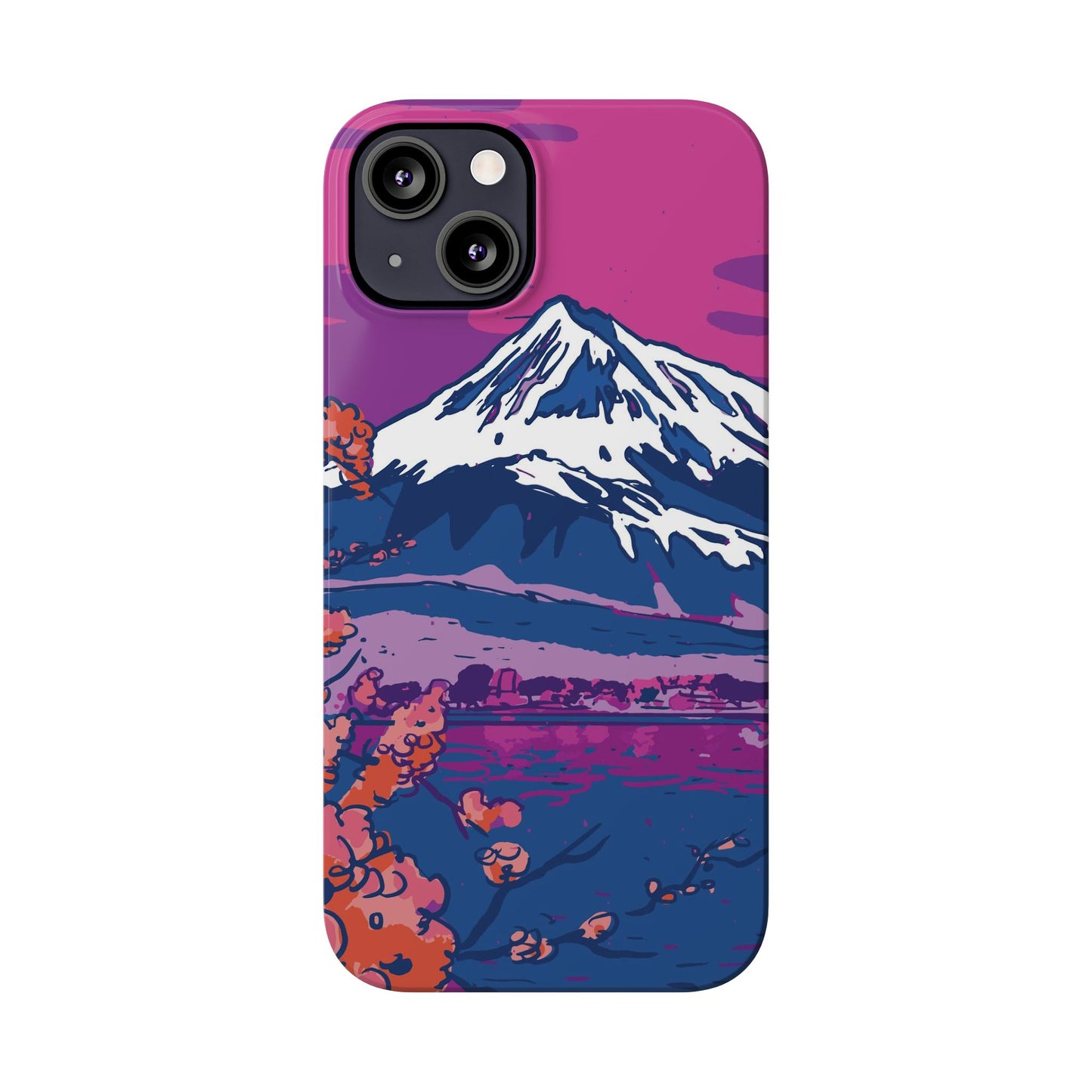 Vaporwave Japanese Landscape iPhone Case for iPhone 16, 15, 14, and 13