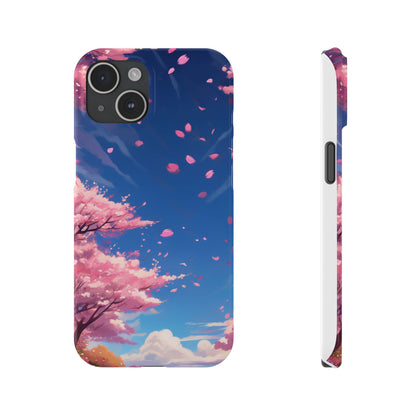 japanese sky landscape sakura flowers - anime style