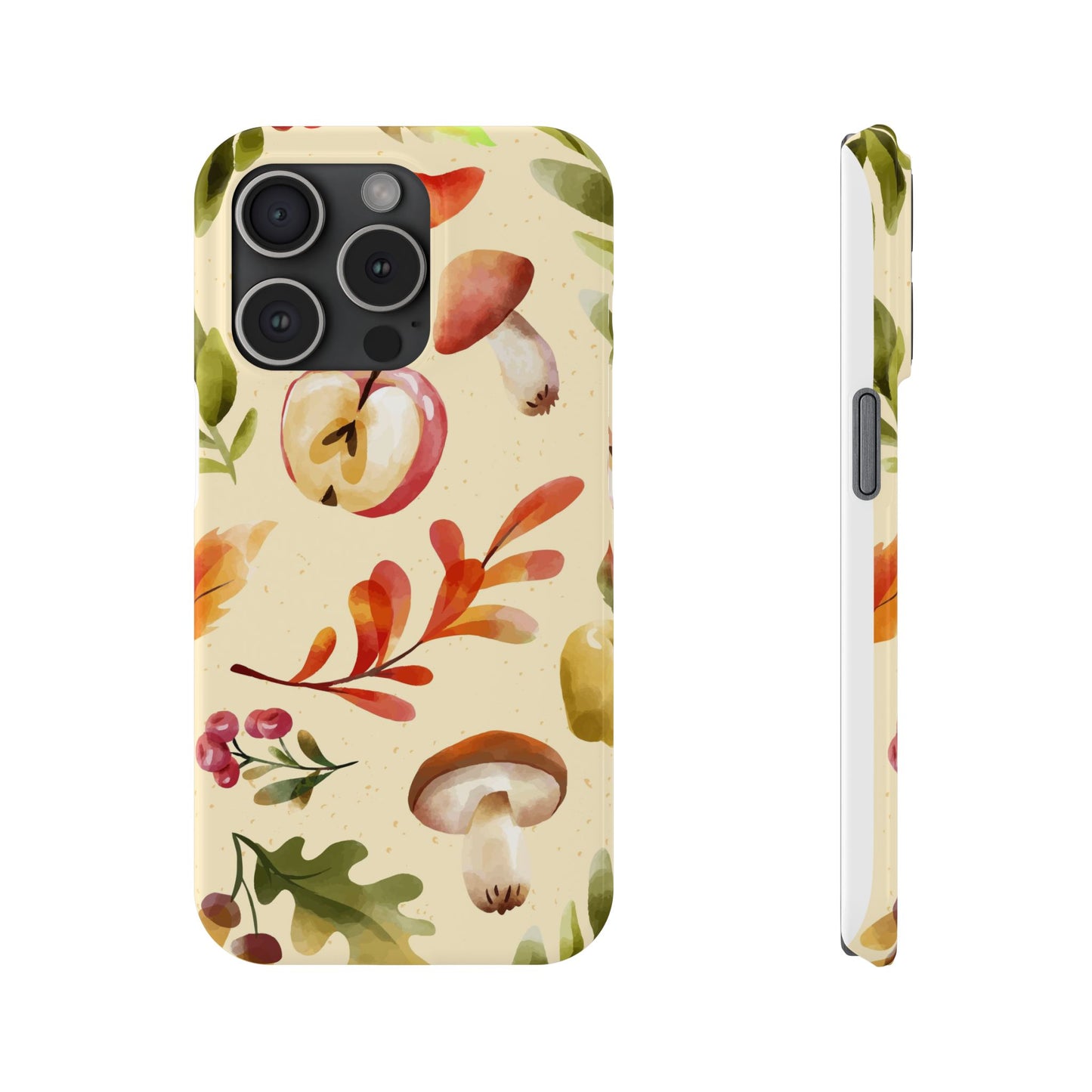 Beautiful iPhone case designs with autumn elements in watercolor style. These phone case designs are perfect for iPhone 16, 15, iPhone 14 and 13