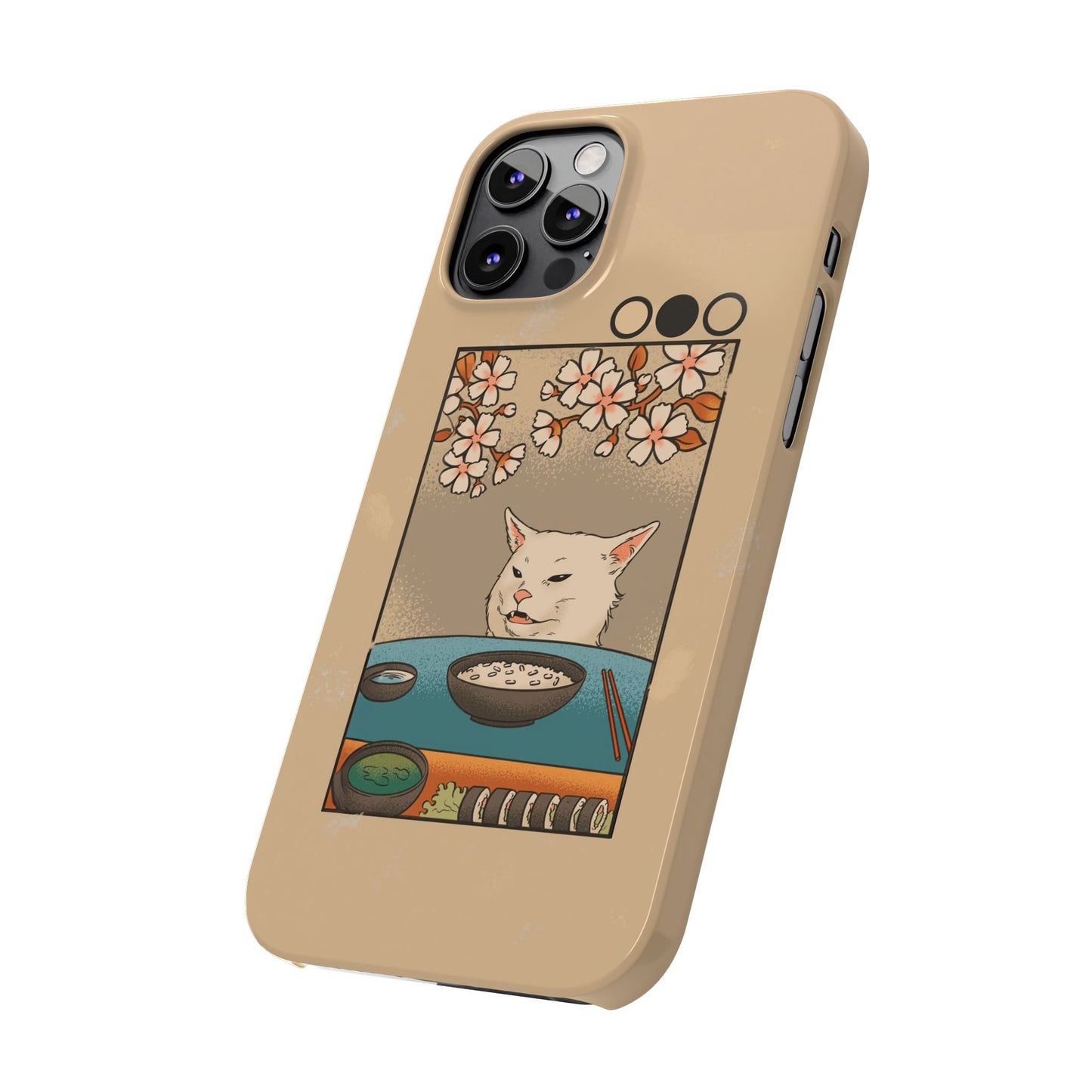 Whimsical Cat and Sushi iPhone Case – Meme-Inspired