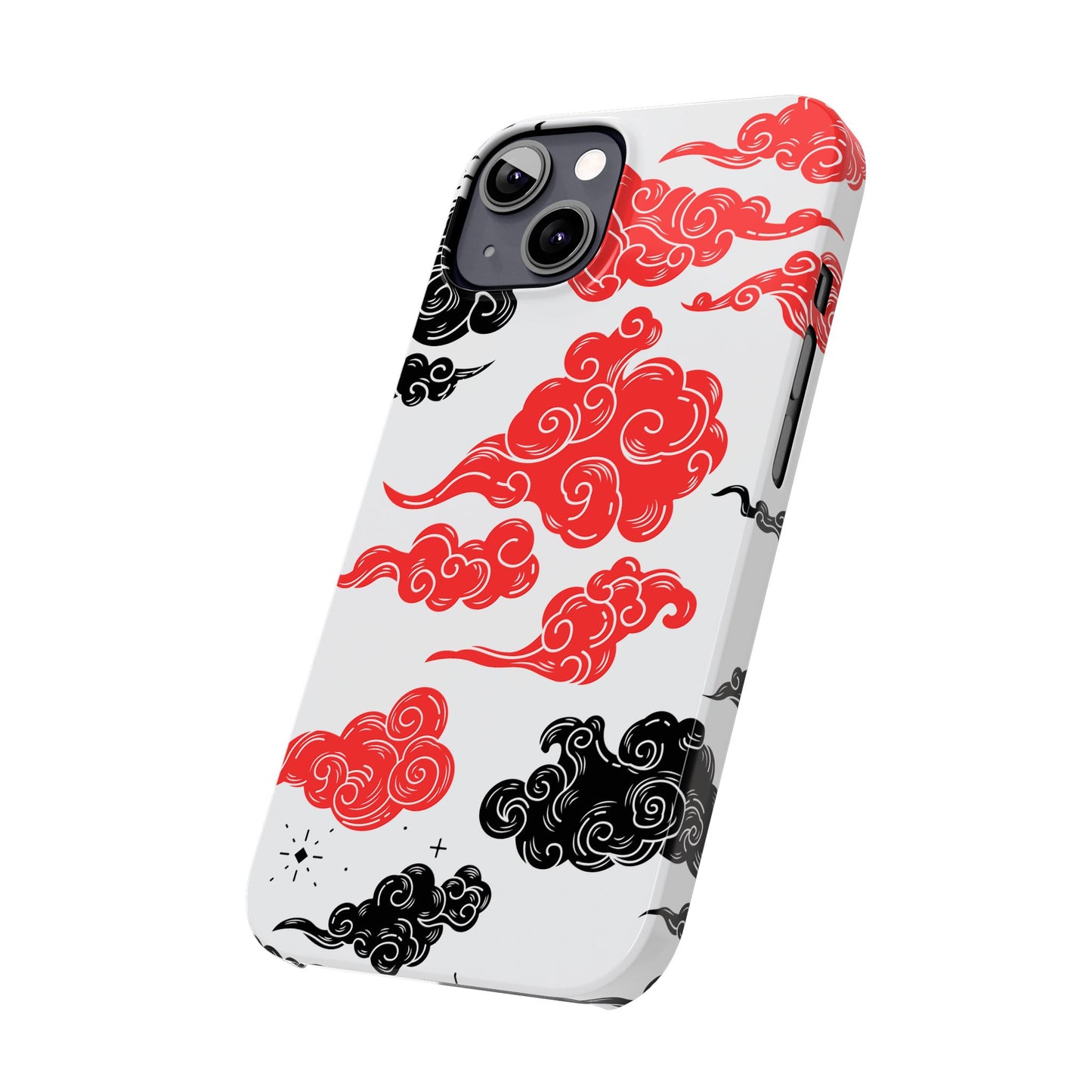 Red & Black Japanese Otaku Cloud iPhone Case - Stylish & Protective Cover