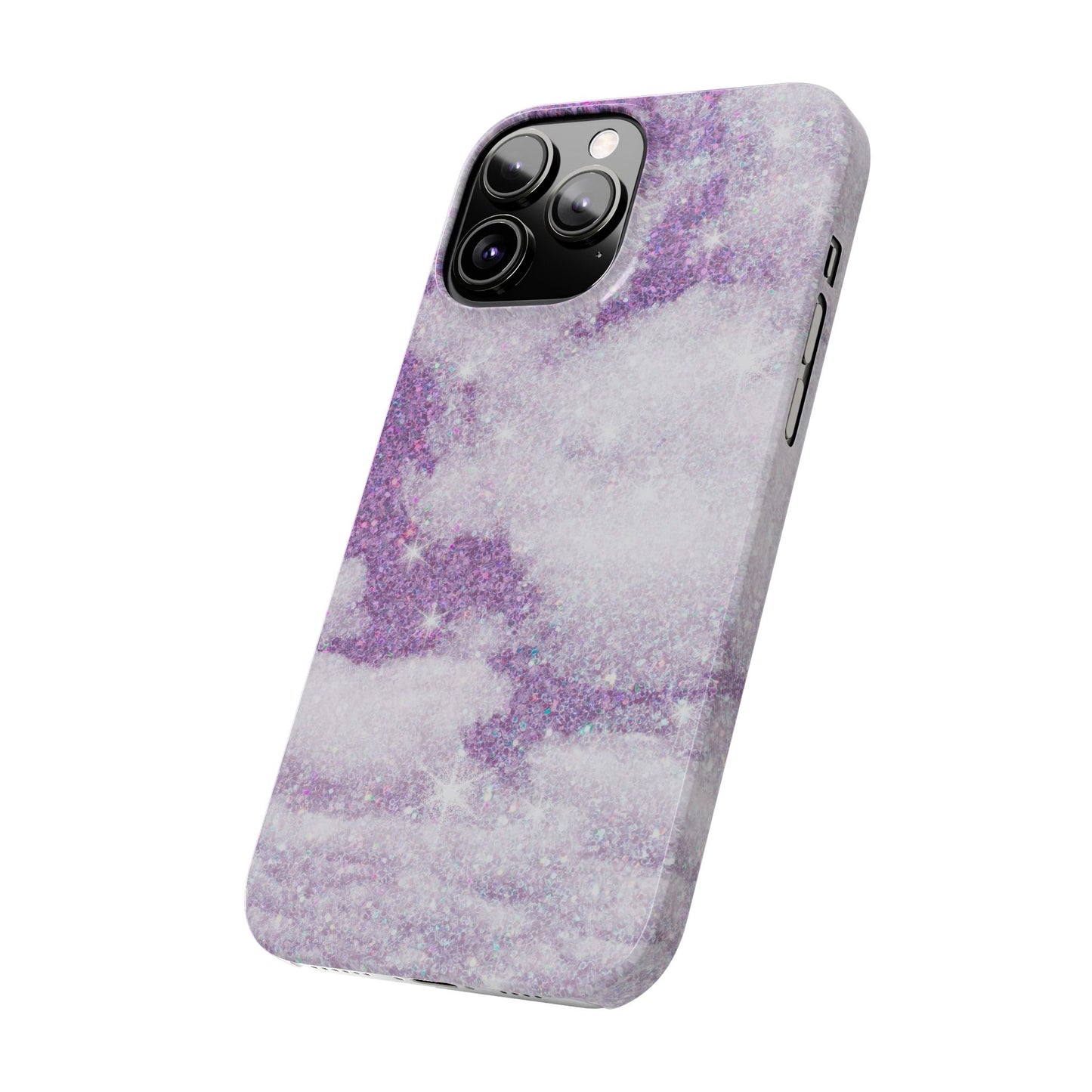 Purple Dreamy Clouds Phone Case - Mystical Glitter Protection for iPhone