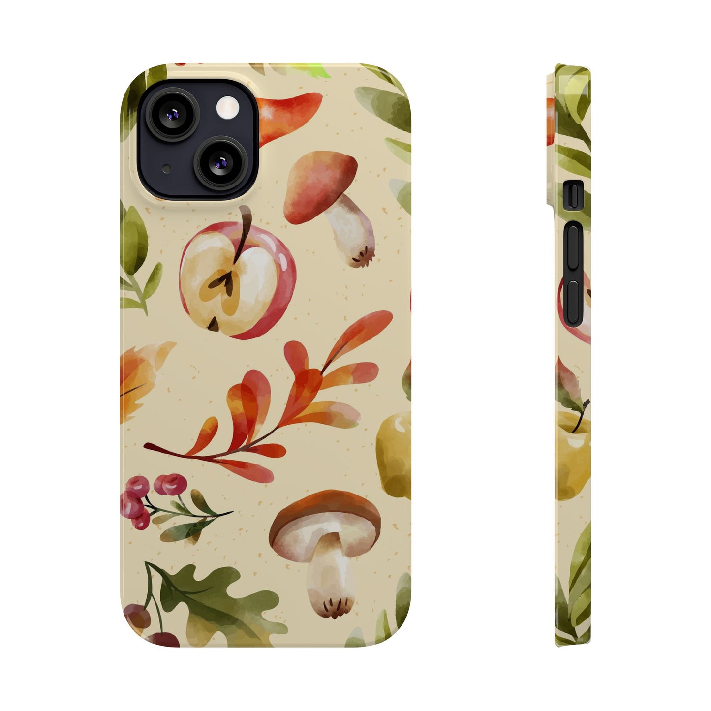 Beautiful iPhone case designs with autumn elements in watercolor style. These phone case designs are perfect for iPhone 16, 15, iPhone 14 and 13