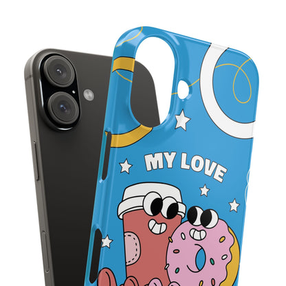 Fast food couple in retro cartoon style.