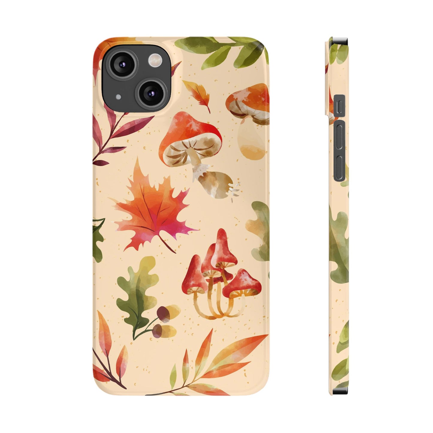 Watercolor autumn season phone cases for iPhone 16, 15, iPhone 14 and iPhone 13.