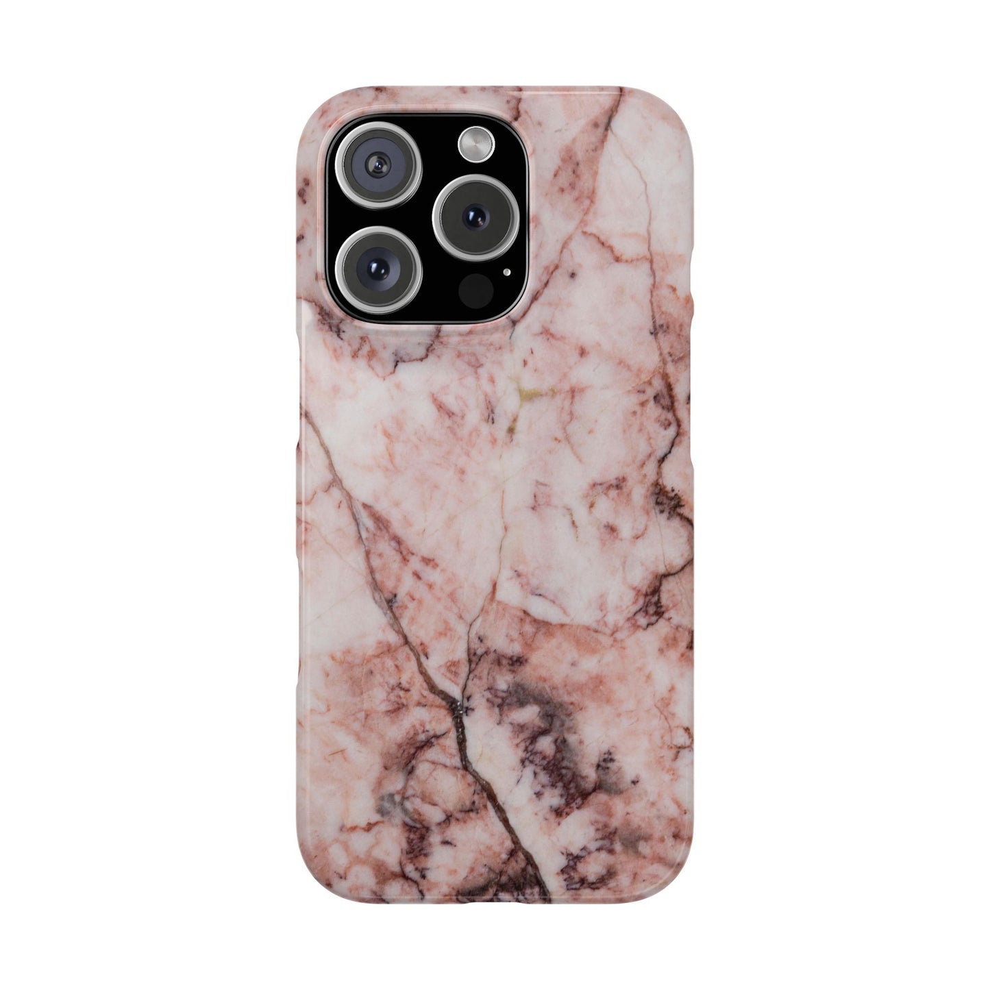 Case iPhone Natural pink stone marble design. For iphone 15, iphone 14 and iphone 13. Pro and max. Supports wireless charging. Premium