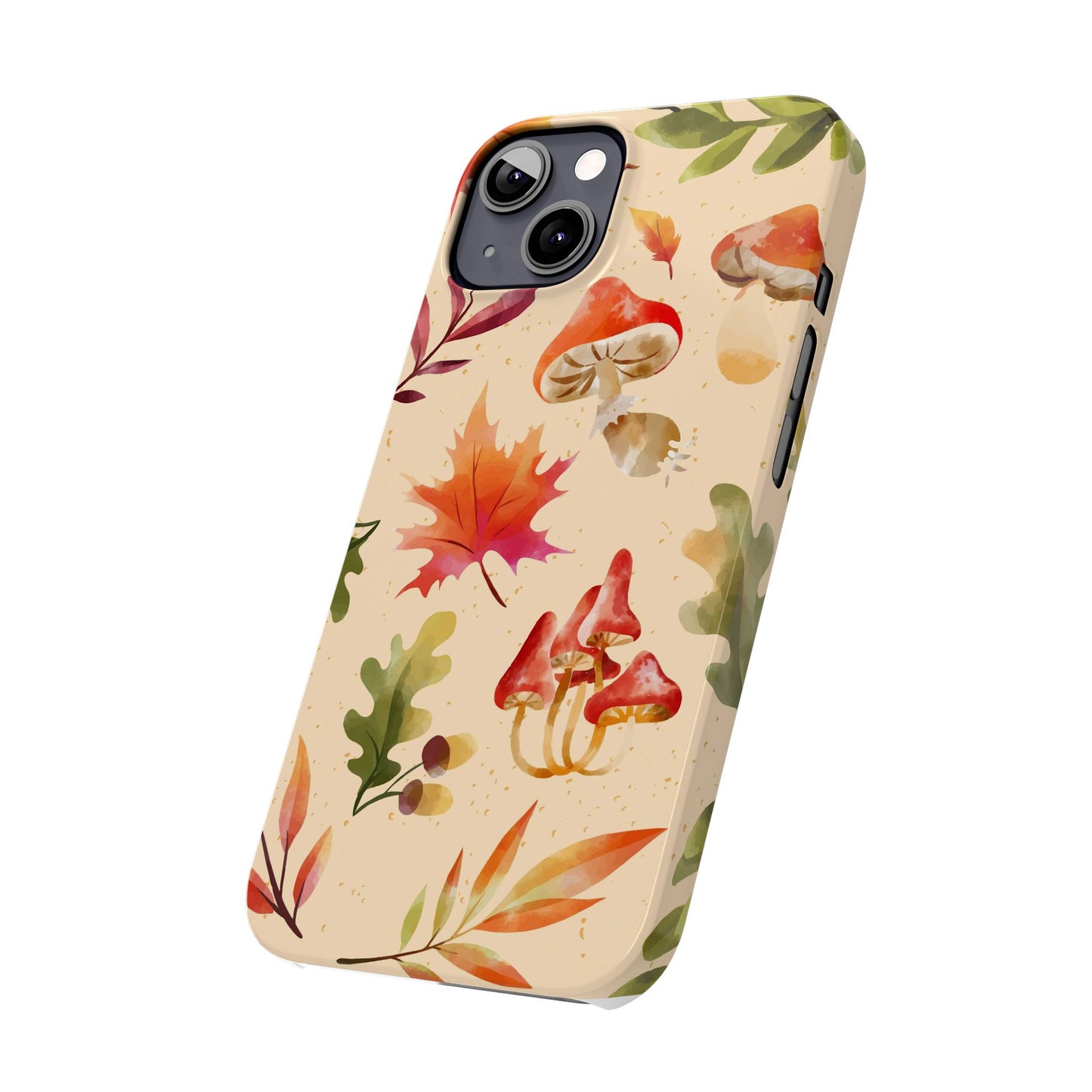 Watercolor autumn season phone cases for iPhone 16, 15, iPhone 14 and iPhone 13.