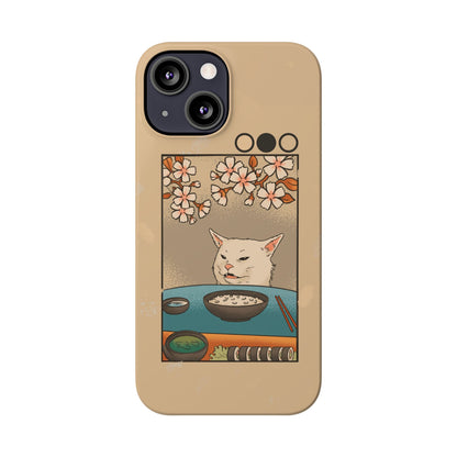 Whimsical Cat and Sushi iPhone Case – Meme-Inspired