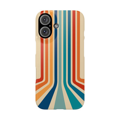 Retro iPhone case with abstract stripes on the horizon - Timeless Design for Summer - For iPhone 13, iPhone 14 and iPhone 15 pro and max.