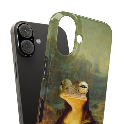 Froggy iPhone Case, Mona Lisa Parody, Wireless Charging - iPhone 16, 15, 14, 13 Pro/Max