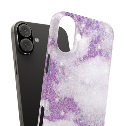 Purple Dreamy Clouds Phone Case - Mystical Glitter Protection for iPhone