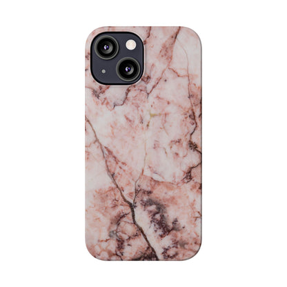 Case iPhone Natural pink stone marble design. For iphone 15, iphone 14 and iphone 13. Pro and max. Supports wireless charging. Premium