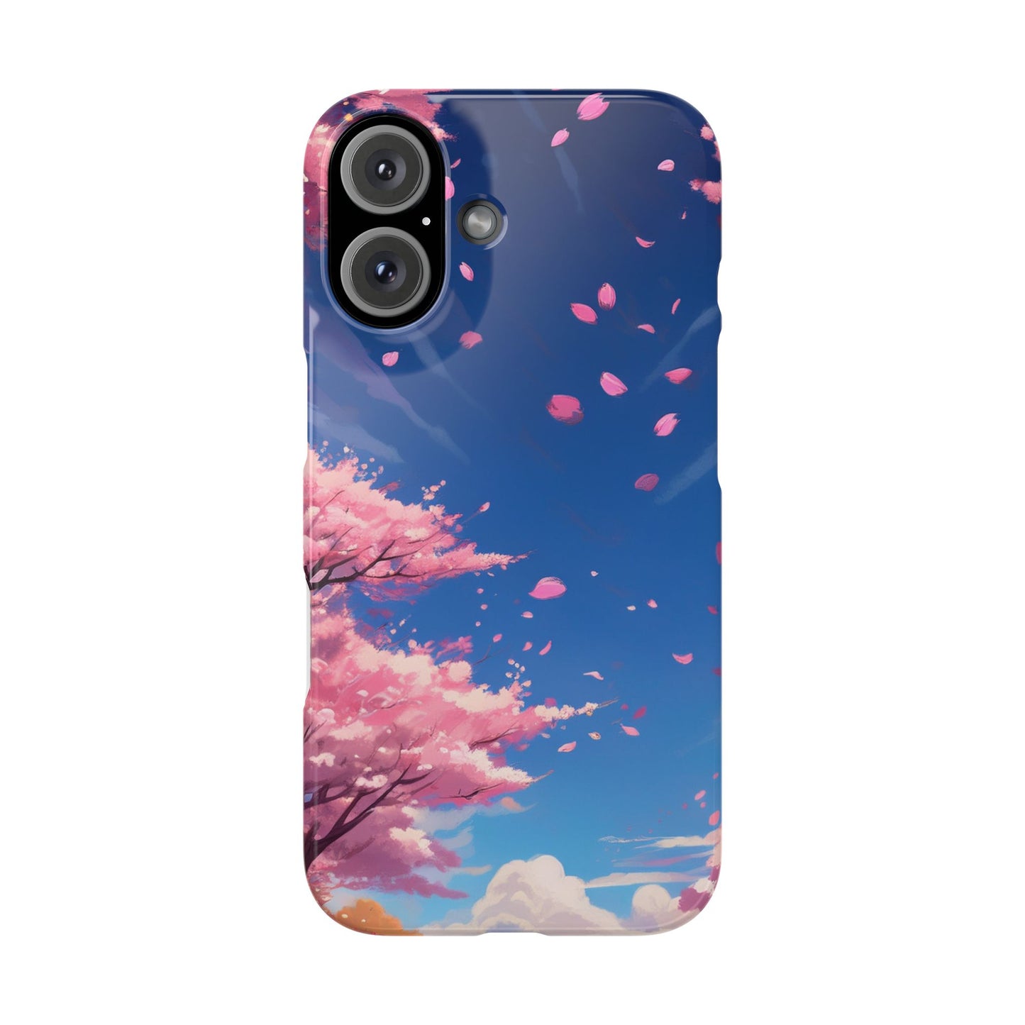 japanese sky landscape sakura flowers - anime style