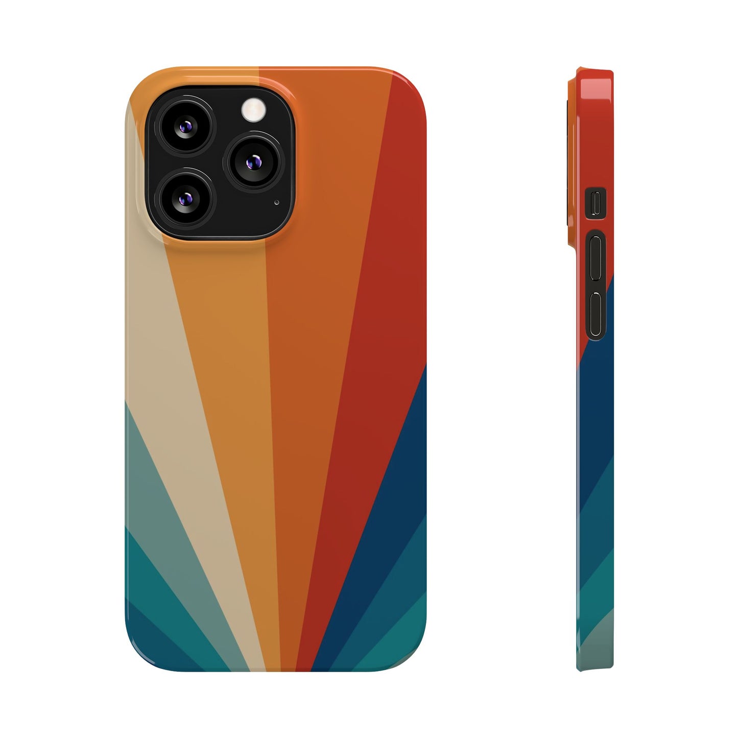 Retro iPhone case with abstract stripe flare - Timeless design for summer - For iPhone 13, iPhone 14 and iPhone 15 pro and max