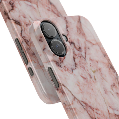 Case iPhone Natural pink stone marble design. For iphone 15, iphone 14 and iphone 13. Pro and max. Supports wireless charging. Premium