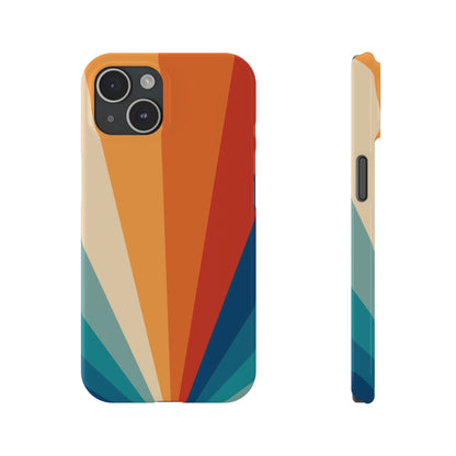 Retro iPhone case with abstract stripe flare - Timeless design for summer - For iPhone 13, iPhone 14 and iPhone 15 pro and max