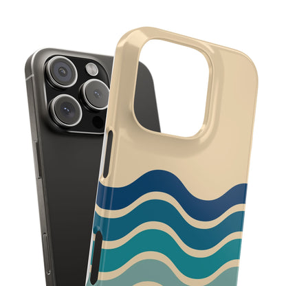 Retro Abstract Striped iPhone Case - Timeless Design for Summer - For iPhone 13, iPhone 14 and iPhone 15 Pro and Max.