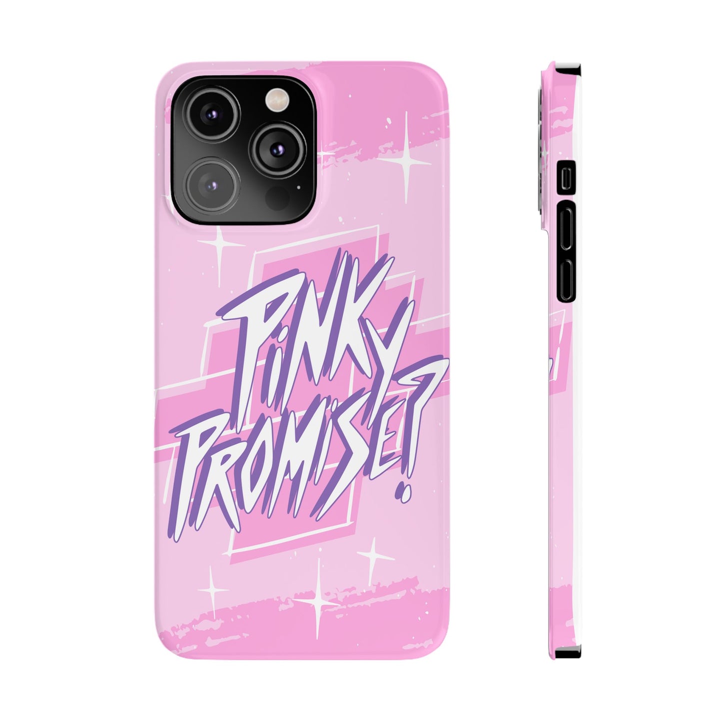 Pink iPhone 16 Case with Modern "Pink Promise" Design and Stars | Compatible with iPhone16,  15 Pro/Max, iphone 14, and iphone 13