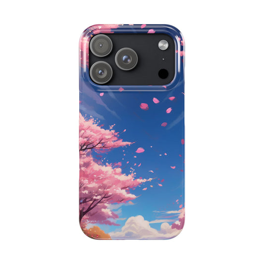 japanese sky landscape sakura flowers - anime style