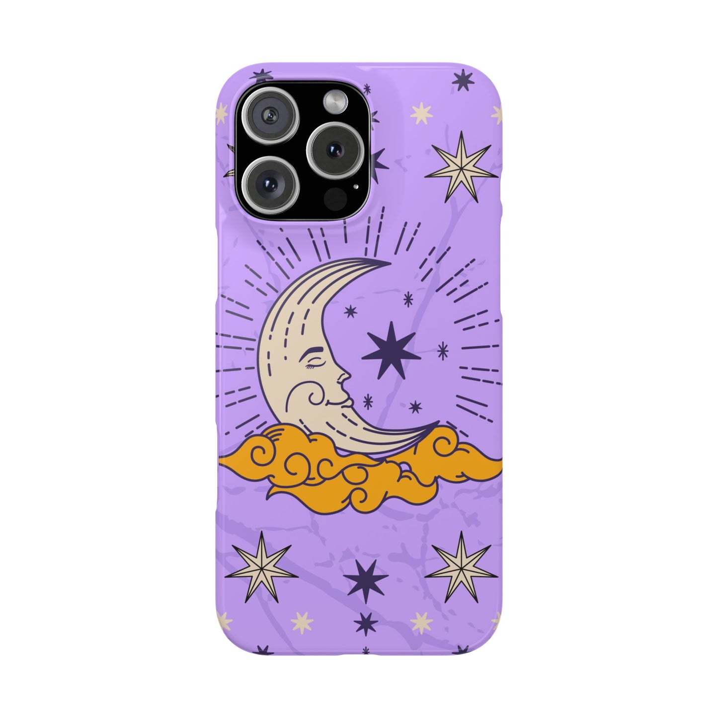 Purple Moon & Modern Witch iPhone 16, 15, 14, 13 Case - Celestial Design - Fits iPhone 15 Pro and Max - Ideal Gift for Modern Witches