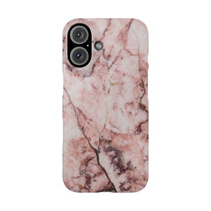 Case iPhone Natural pink stone marble design. For iphone 15, iphone 14 and iphone 13. Pro and max. Supports wireless charging. Premium