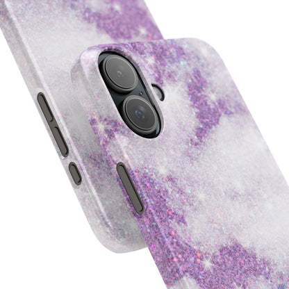 Purple Dreamy Clouds Phone Case - Mystical Glitter Protection for iPhone