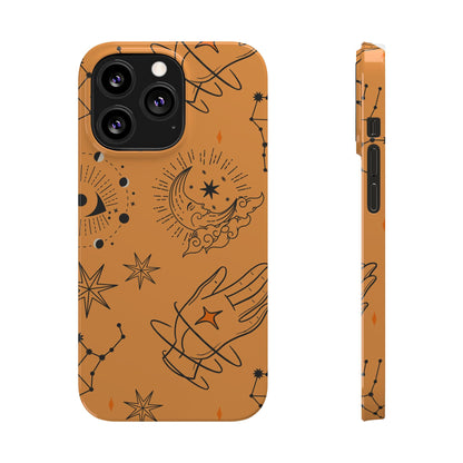 Orange Mystical Astrology iPhone 16, 15, 14, 13 Case - Ideal Gift for Astrology Enthusiasts - Celestial Artistry - Fits iPhone 15 Pro and Max