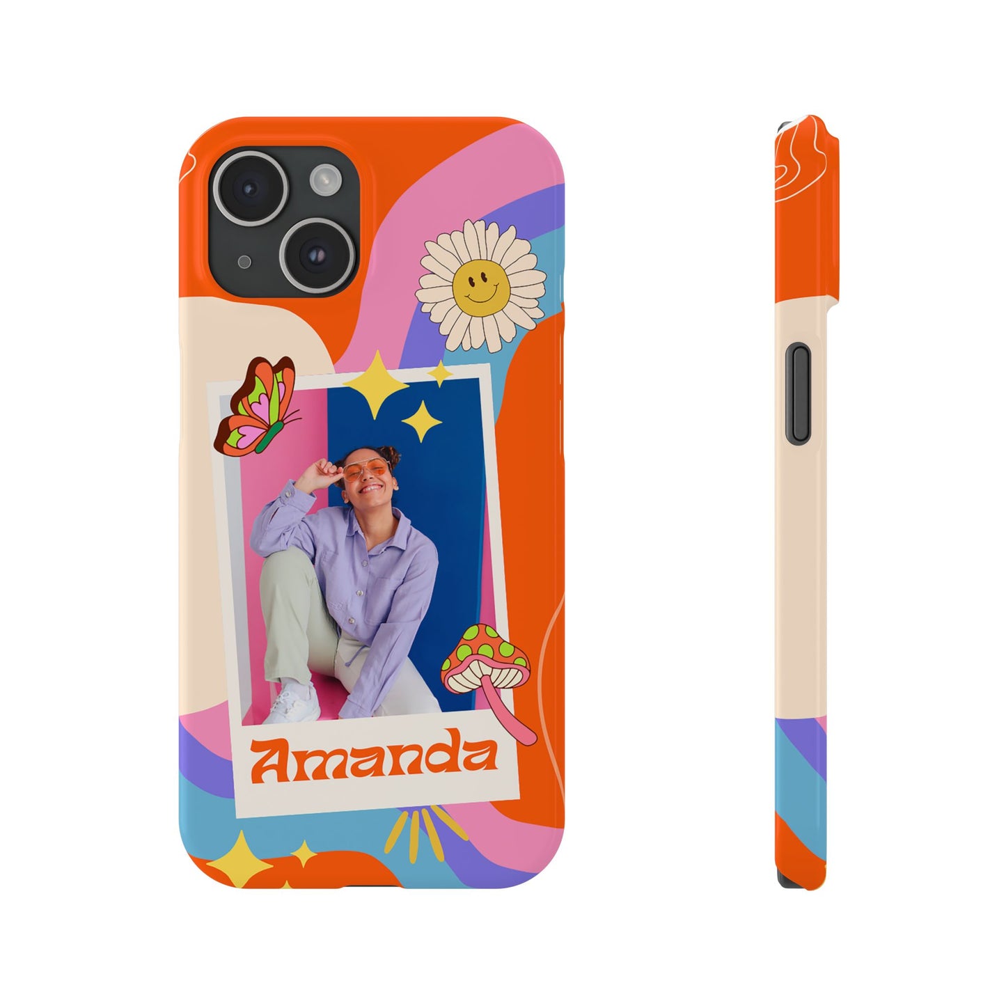 Custom photo and name Retro Groovy