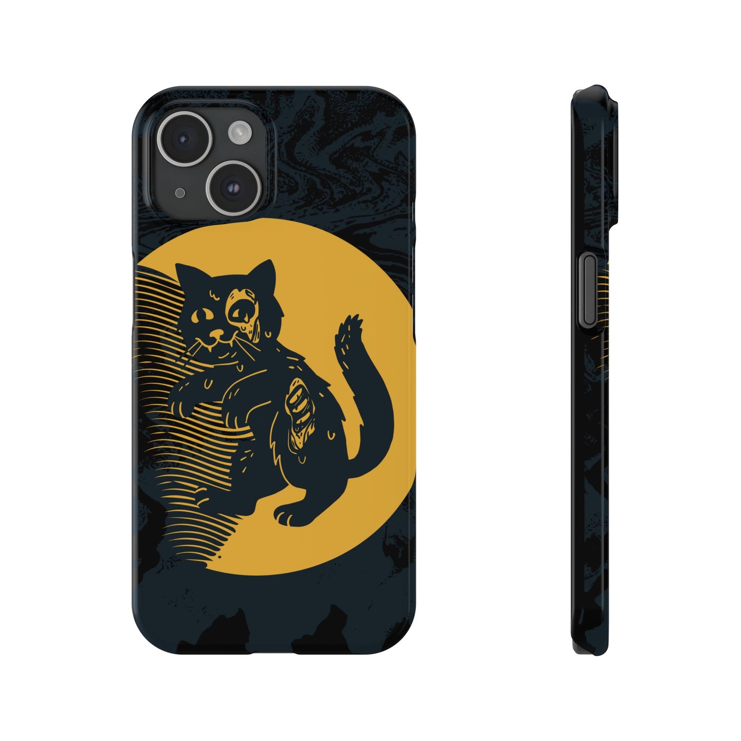 Case iPhone Halloween Edition: Kitten Possessed Zombie. Iphone 16, 15 case, iphone 14 case, iphone 13 case. Pro, max and mini