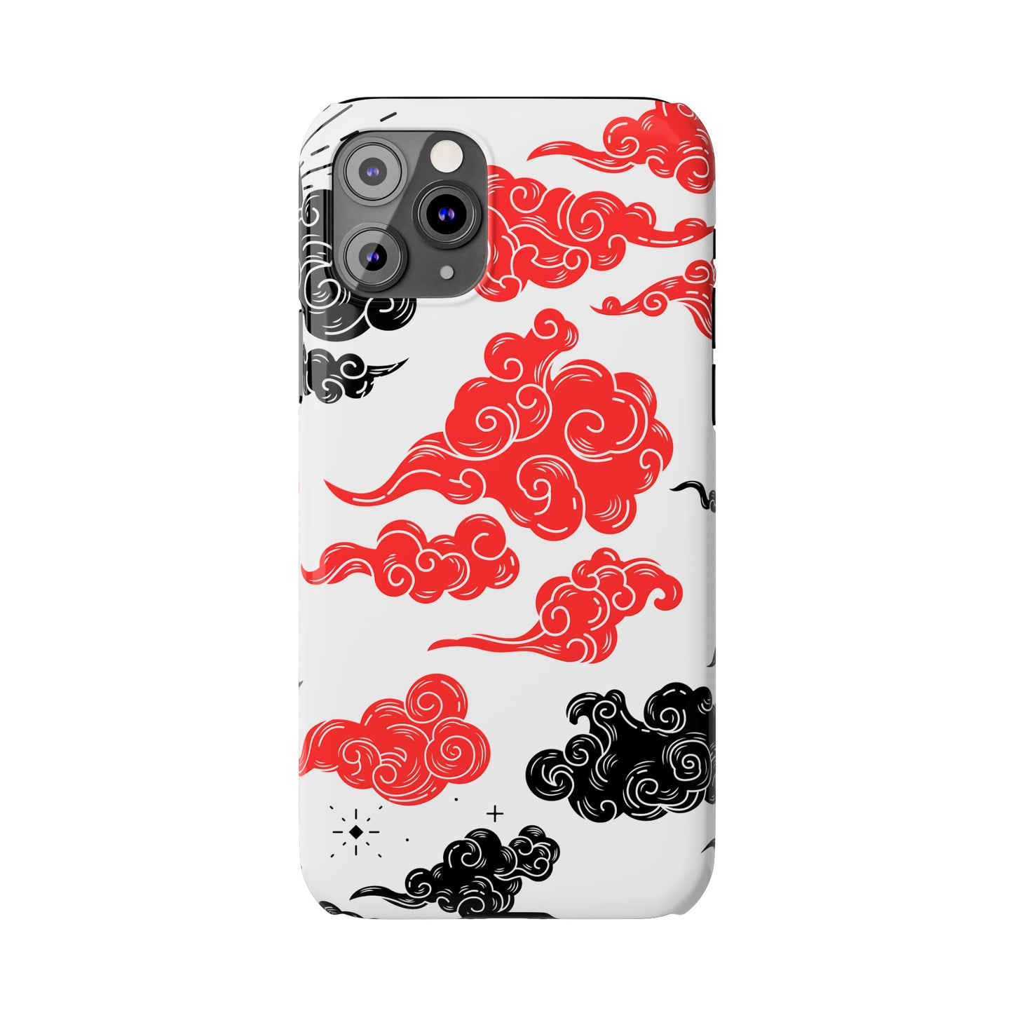 Red & Black Japanese Otaku Cloud iPhone Case - Stylish & Protective Cover