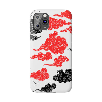 Red & Black Japanese Otaku Cloud iPhone Case - Stylish & Protective Cover