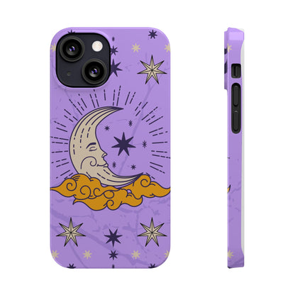 Purple Moon & Modern Witch iPhone 16, 15, 14, 13 Case - Celestial Design - Fits iPhone 15 Pro and Max - Ideal Gift for Modern Witches