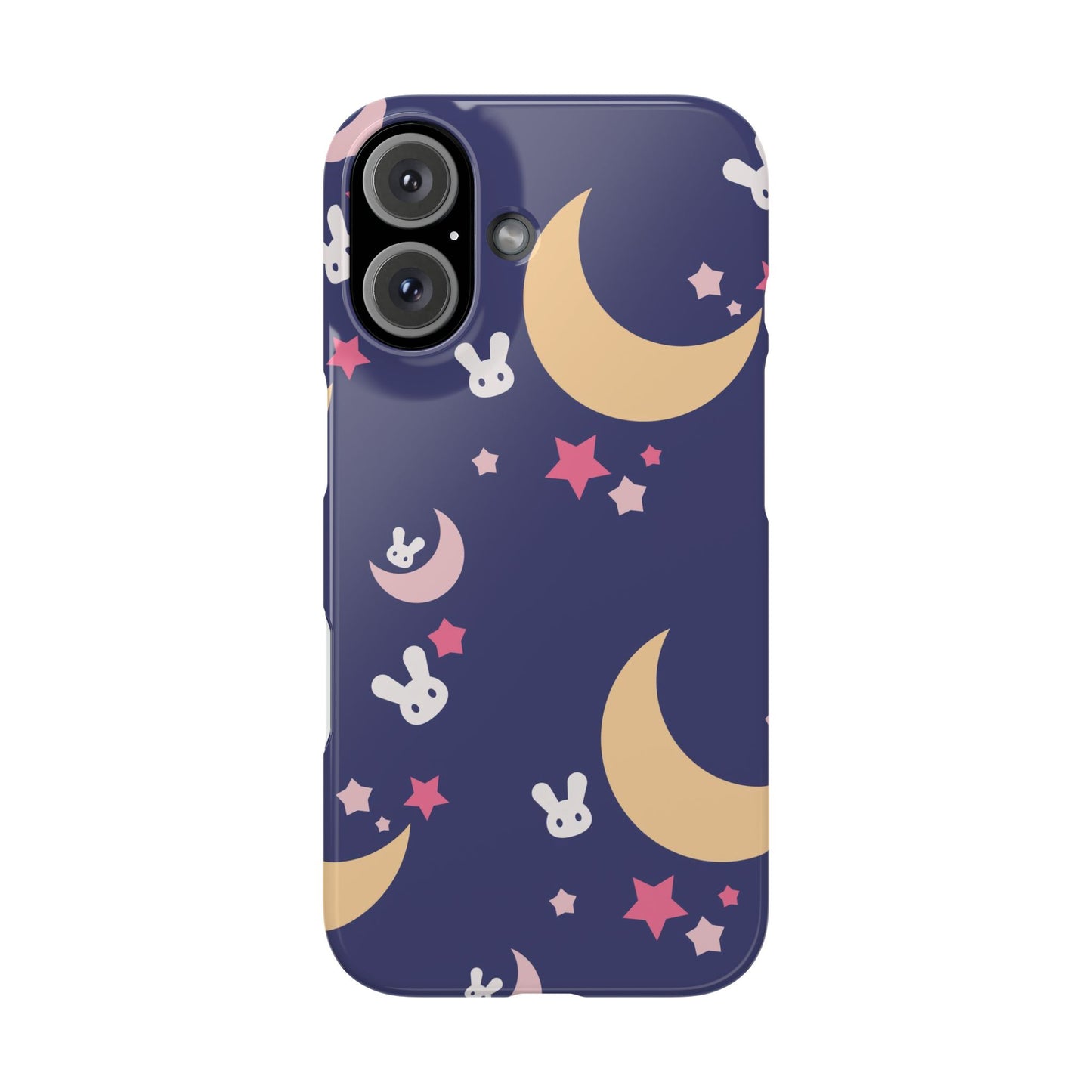 Adorable Bunnies with Moons Background iPhone Case - Ideal for Kids and Rabbit Lovers - For iphone 15 cases, iphone 14 and iphone 13 pro/max