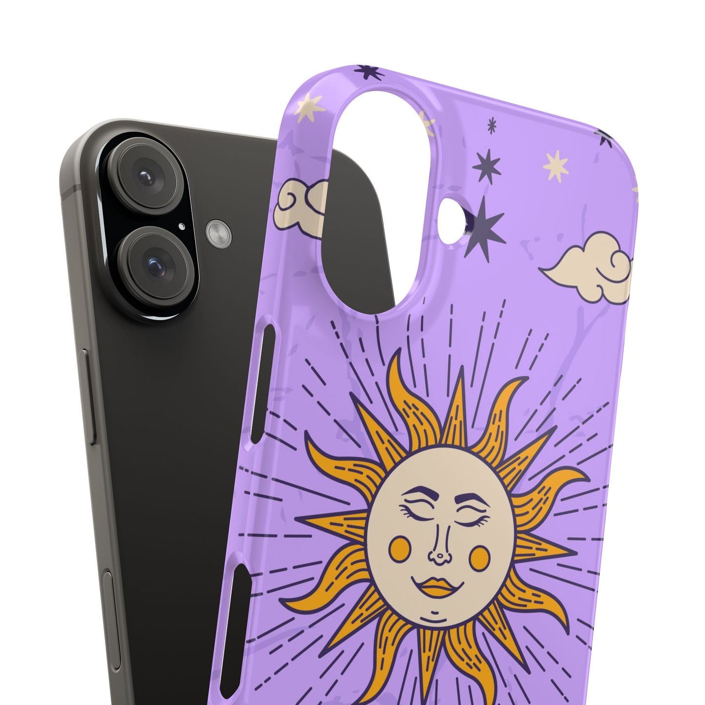 Purple Solar Eclipse Astrology iPhone 16, 15, 14, 13 Case - Celestial Design - Fits iPhone 15 Pro and Max- Ideal Gift for Astrology Enthusiasts