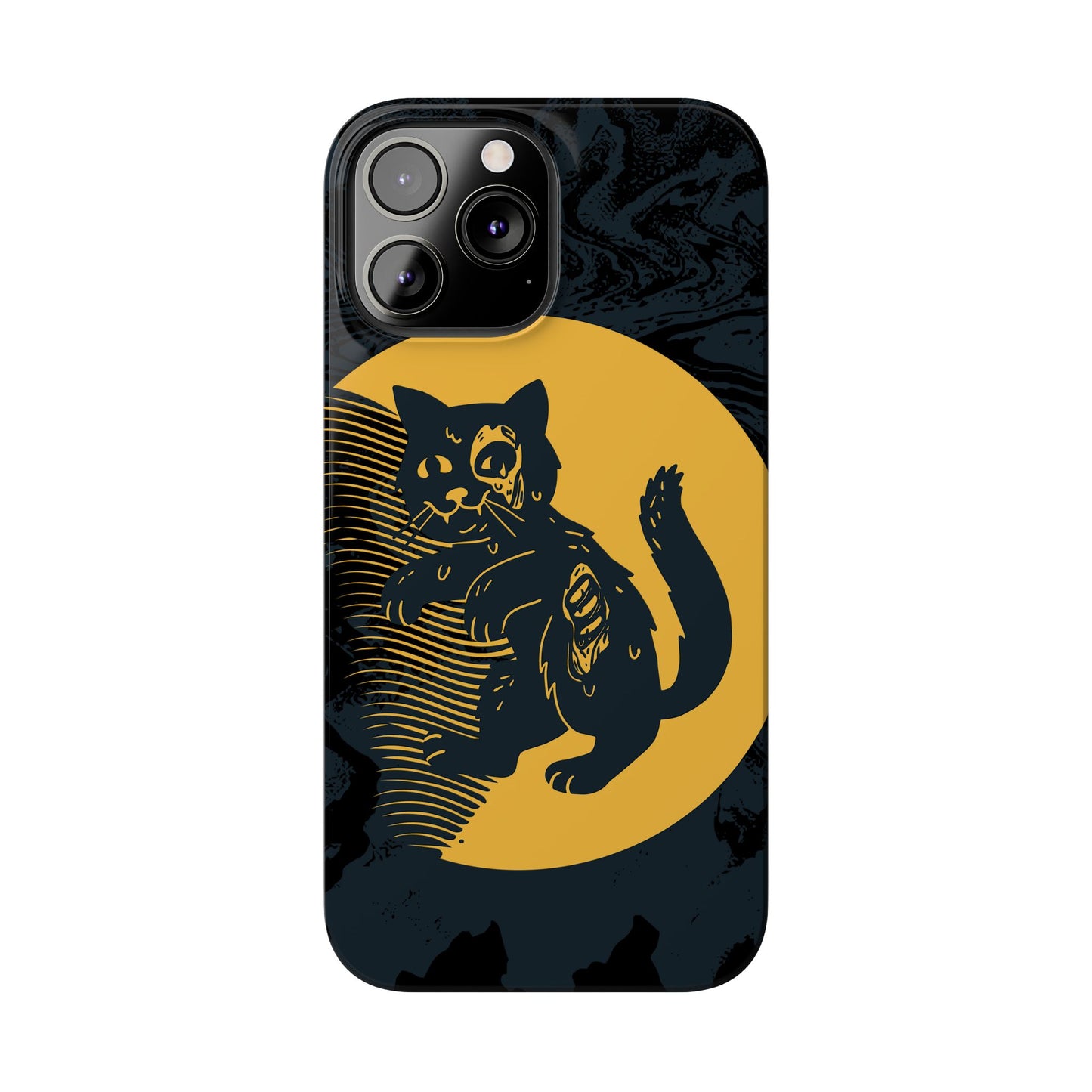 Case iPhone Halloween Edition: Kitten Possessed Zombie. Iphone 16, 15 case, iphone 14 case, iphone 13 case. Pro, max and mini