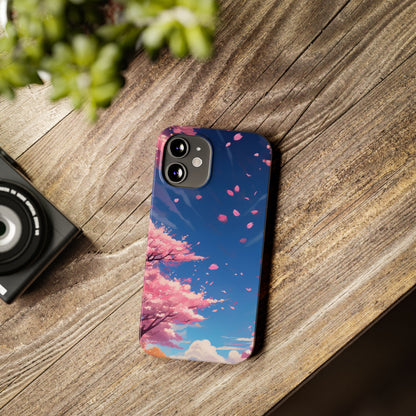 japanese sky landscape sakura flowers - anime style